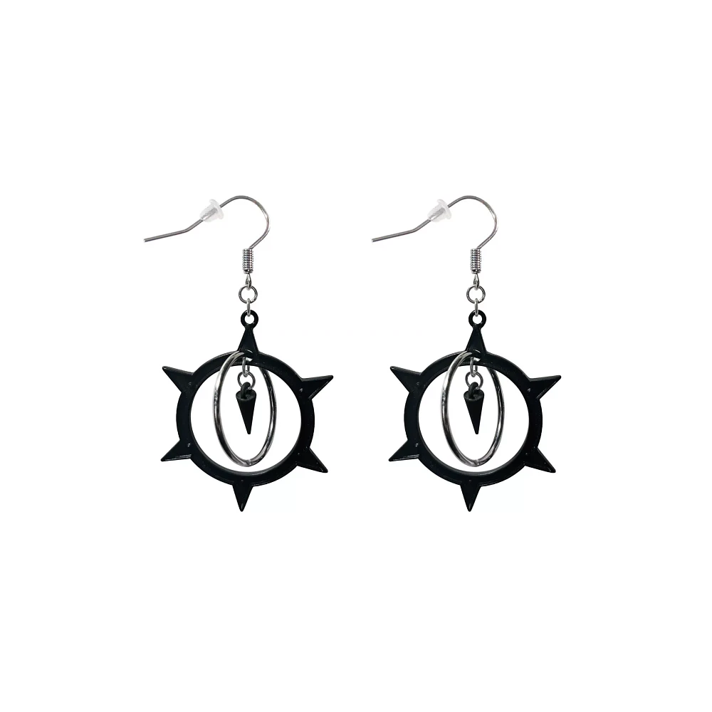 Spiked Center Hoop Dangle Earrings