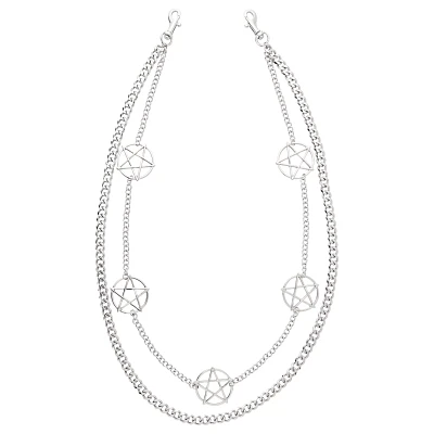 Pentagram Double Row Curb Wallet Chain