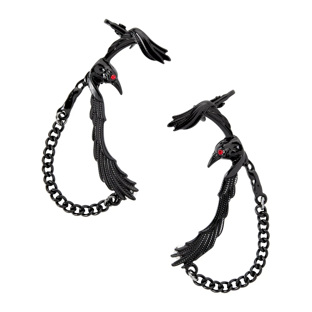 Black Raven Ear Cuffs