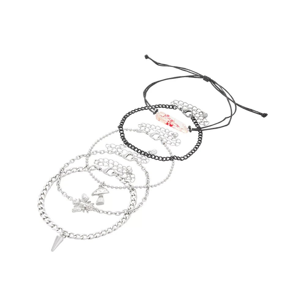 Multi-Pack Mushroom Chain Bracelets - 5 Pack