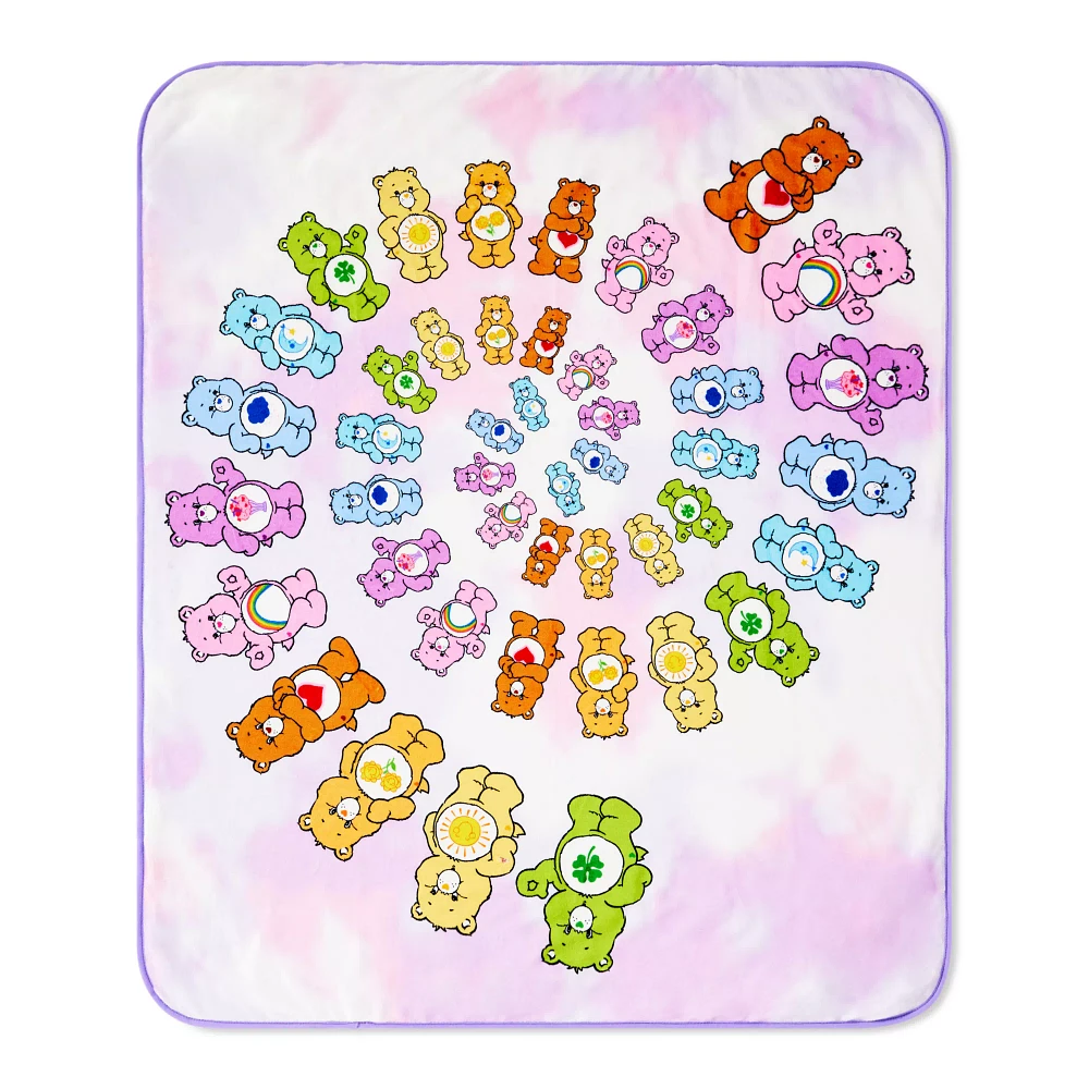 Tie Dye Care Bears Sherpa Fleece Blanket