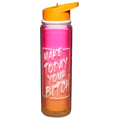 Ombre Make Today Your Bitch Water Bottle with Straw - 18 oz.