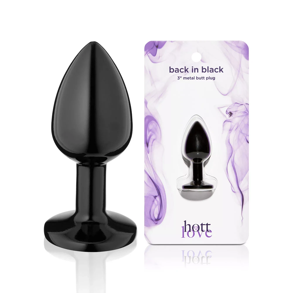 Back in Black Metal Butt Plug 3 Inch - Hott Love