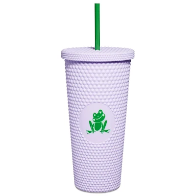 Purple Frog Textured Cup with Straw  - 20 oz.