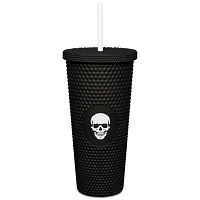 Black Skull Textured Cup with Straw- 20 oz