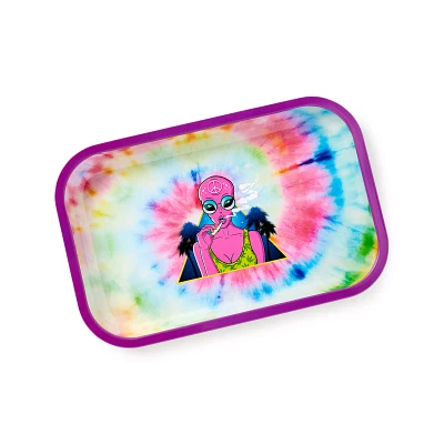 Tie Dye Smoking Alien Tray