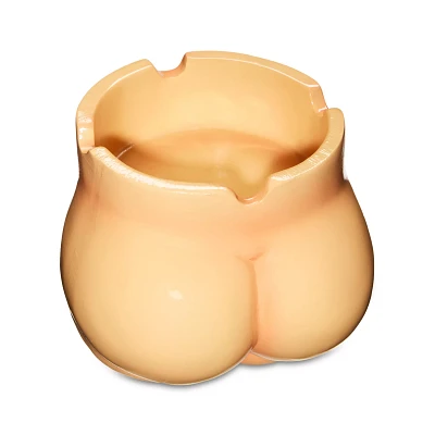 Molded Beige Butt Ashtray