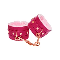 Pink Faux Leather Fur Cuffs - Pleasure Bound