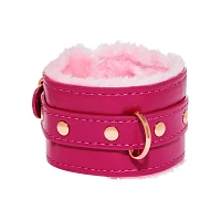 Pink Faux Leather Fur Cuffs - Pleasure Bound