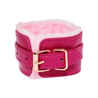 Pink Faux Leather Fur Cuffs - Pleasure Bound