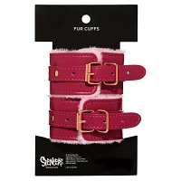 Pink Faux Leather Fur Cuffs - Pleasure Bound