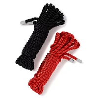Silky Shackles Black and Red Rope Set - Pleasure Bound