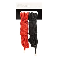 Silky Shackles Black and Red Rope Set - Pleasure Bound