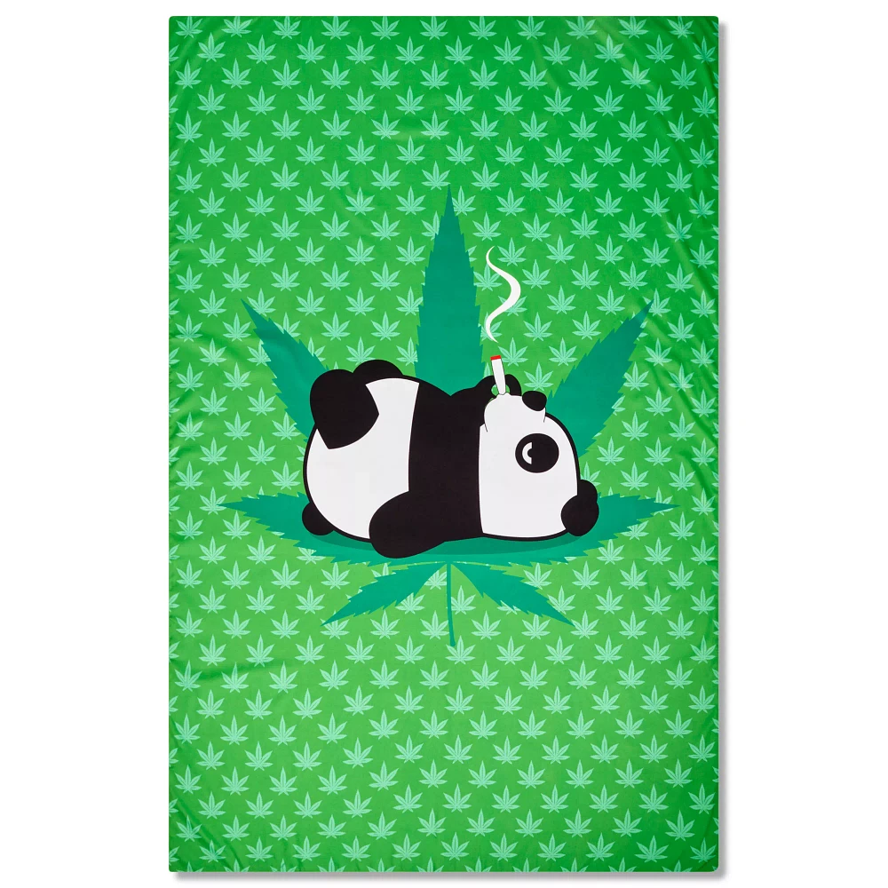 Green Smoking Panda Tapestry