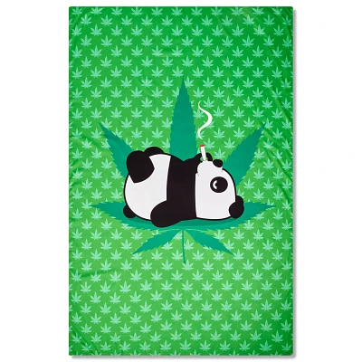 Green Smoking Panda Tapestry