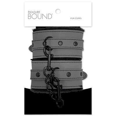 Grey Furry Handcuffs - Pleasure Bound
