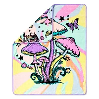 Mushroom Butterfly Reversible Fleece Blanket