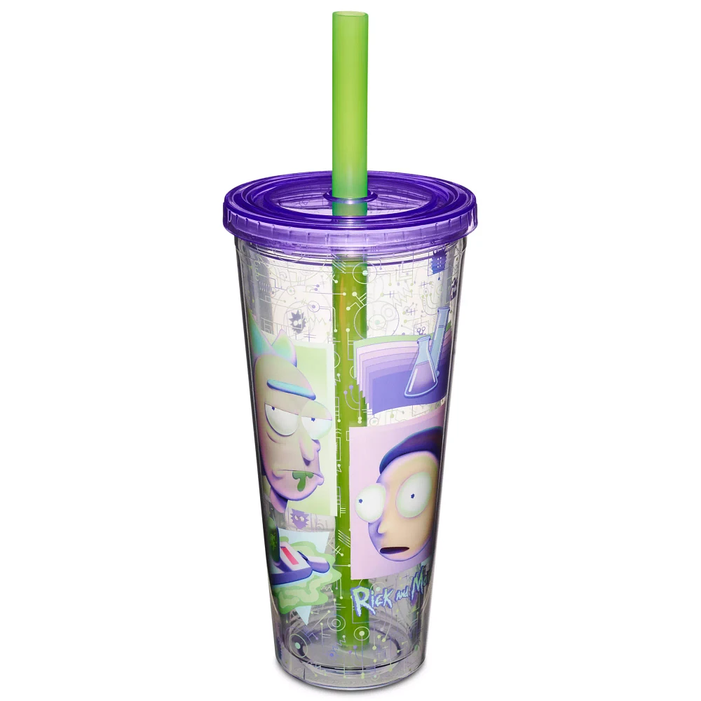 Cyber Rick and Morty Cup with Straw - 24 oz.