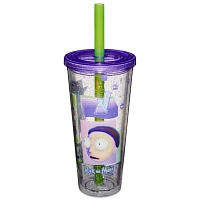 Cyber Rick and Morty Cup with Straw - 24 oz.