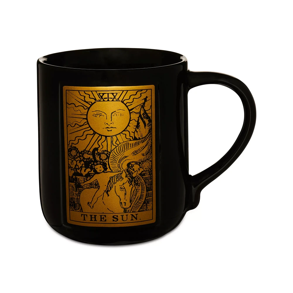 Black and Gold Sun and Moon Tarot Card Coffee Mug - 20 oz.