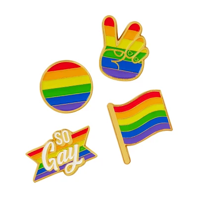 Multi-Pack So Gay Rainbow Pin Set - 4 Pack