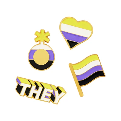 Multi-Pack Nonbinary Pride Pin Set - 4 Pack