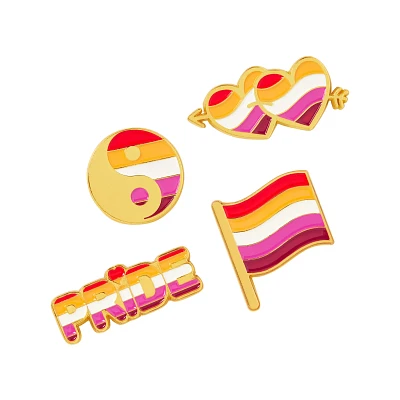 Multi-Pack Lesbian Pride Pin Set - 4 Pack