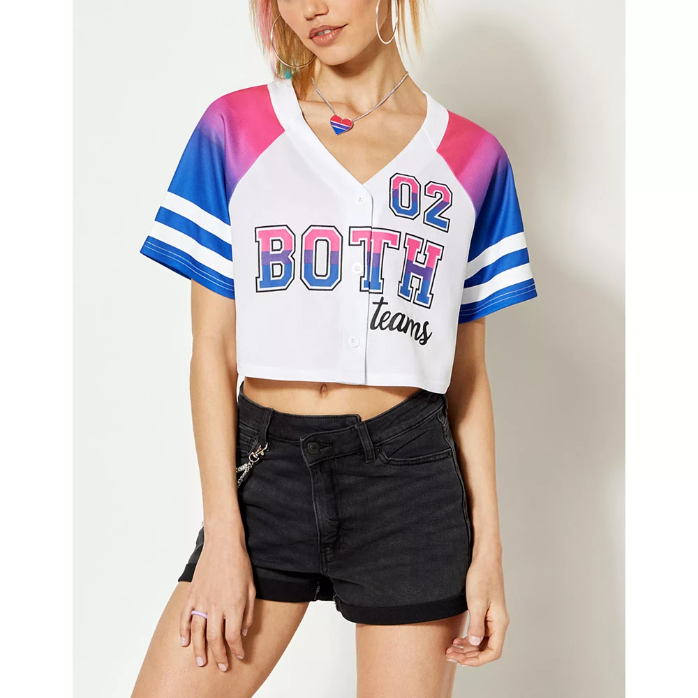Both Teams Bisexual Pride Cropped Jersey
