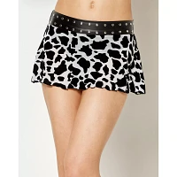 Cow Print Studded Mini Skirt