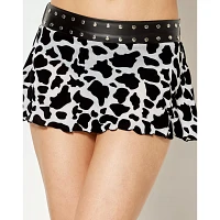 Cow Print Studded Mini Skirt