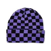 Invader Zim Black and Purple Checkered Cuff Beanie - Nickelodeon