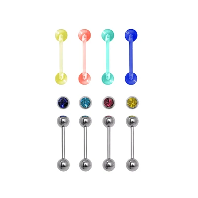 Multi-Pack CZ Multi-Color Barbells Pack