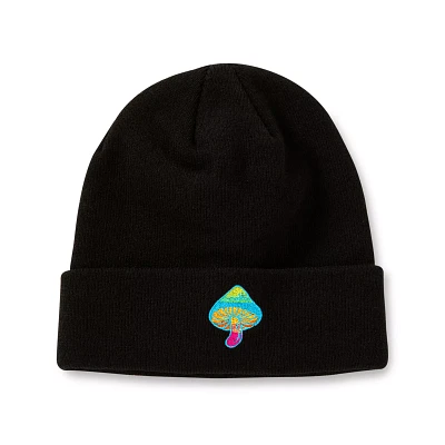 Rainbow Mushroom Cuff Beanie Hat