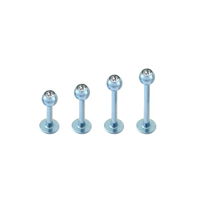 Multi-Pack Light Blue Labret Lip Rings 4 Pack - 16 Gauge