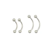 Multi-Pack Silvertone Curved Barbells 4 Pack - 16 Gauge