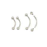 Multi-Pack Silvertone Curved Barbells 4 Pack - 16 Gauge