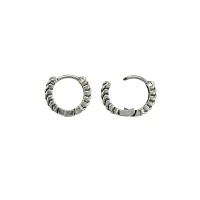 Silvertone Rope Twist Huggie Earrings