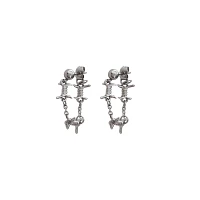 Silvertone Barbed Wire Dangle Earrings