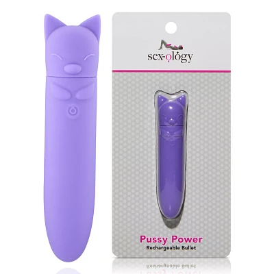 Pussy Power 8-Function Rechargeable Waterproof Bullet Vibrator 5.3 Inch - Sexology