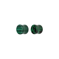 Green and Black Malachite Stone Plugs