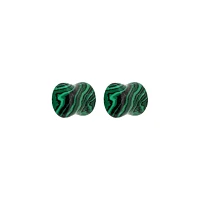 Green and Black Malachite Stone Plugs
