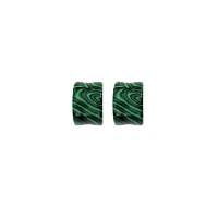 Green and Black Malachite Stone Plugs