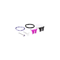 Multi-Pack Hot Pink Butterfly Seamless Hoops and Bone Nose Rings 6 Pack - 18 Gauge