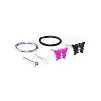 Multi-Pack Hot Pink Butterfly Seamless Hoops and Bone Nose Rings 6 Pack - 18 Gauge