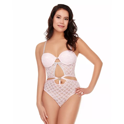 Pink Lace Heart Charm Bodysuit