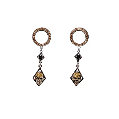 Goldtone Skull Dangle Tunnel Plugs