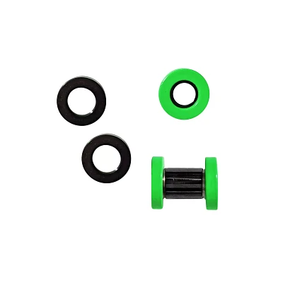 Black and Green Screw Fit Tunnel Plugs