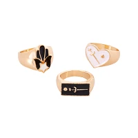 Multi-Pack Hamsa Sword and Heart Rings - 3 Pack
