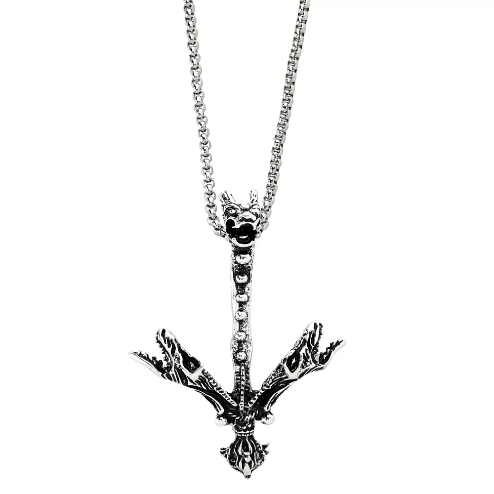 Three Headed Demon Chain Necklace