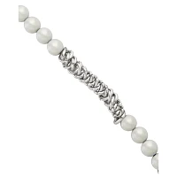 Mismatch Pearl-Effect and Chain Necklace